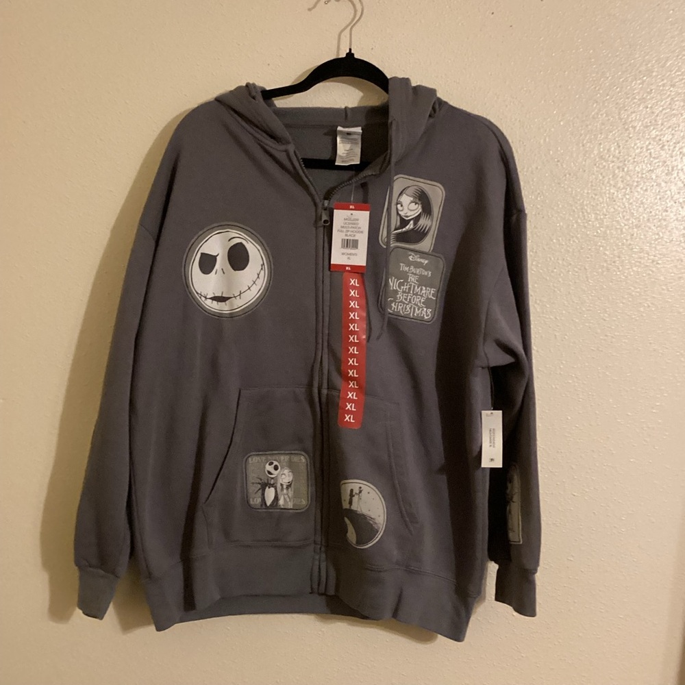 Disney Gray The Nightmare Before Christmas Zip-Up Hoodie